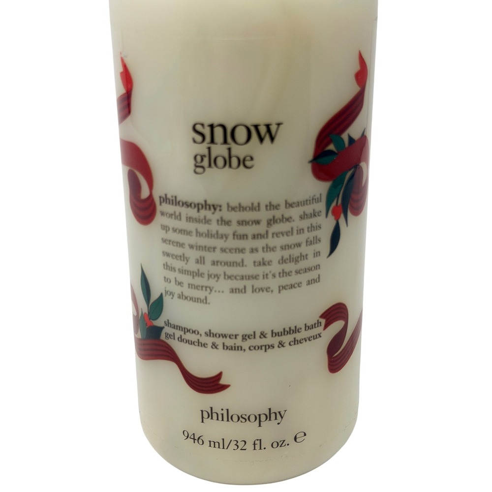 Philosophy Snow Globe 3-in-1 Shampoo Shower Gel & Bubble Bath 32oz Holiday - Picture 3 of 6